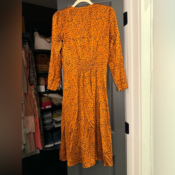 Suncoo Orange Animal Print Midi Dress T1 - Picture 5 of 5
